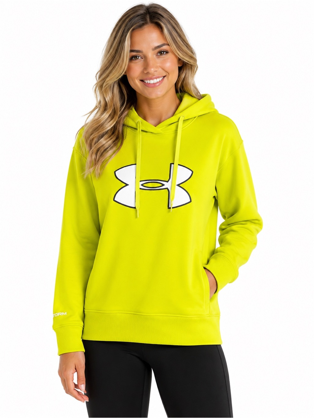 Under Armour Women's Neon Yellow Logo Hoodie - 0809